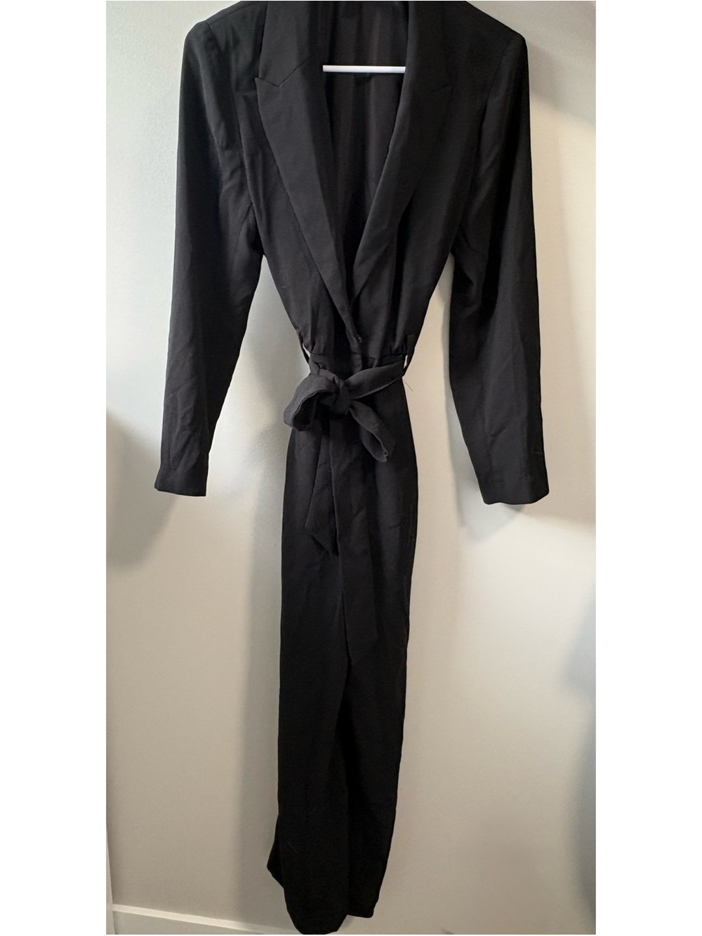 H&M Black Long Belted Blazer Jacket